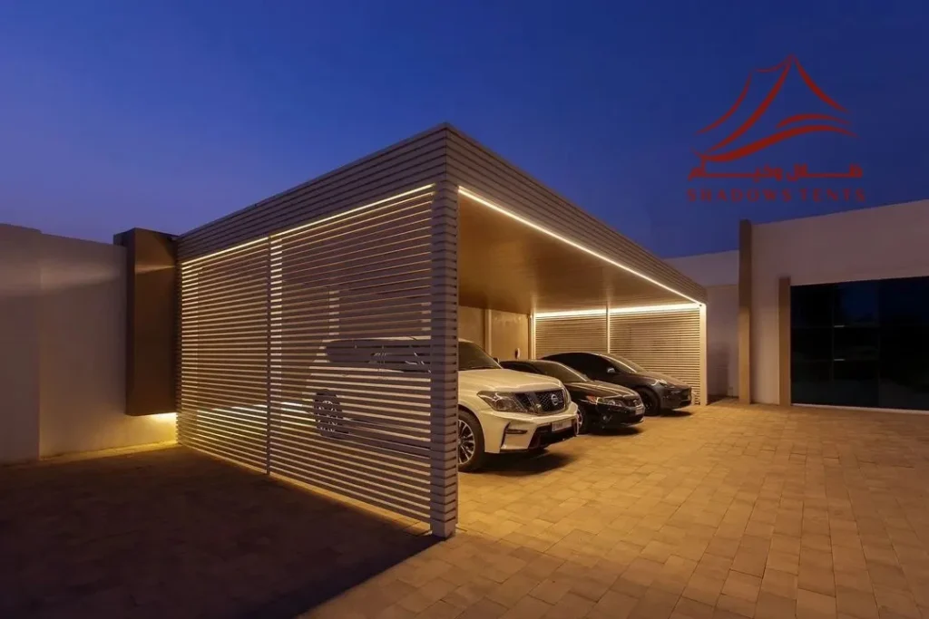 مظلات سيارات كلادينج مع الاضاءة